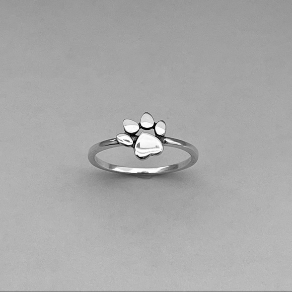 Sterling silver paw print ring, paw print ring, animal ring, silver ring - Picture 3 of 10
